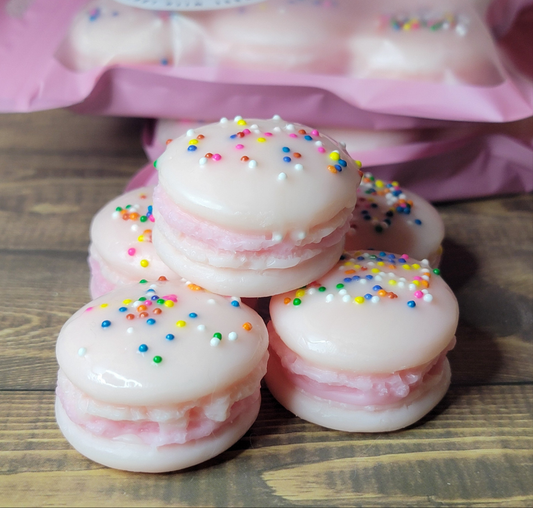 Strawberry Birthday Cake Macarons